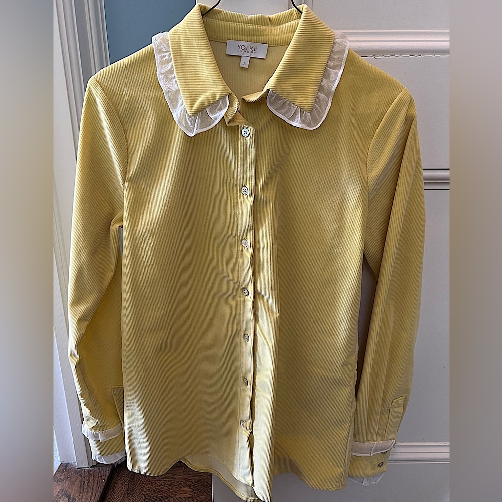 YOLKE (London) Butter Yellow stretch Italian Cotton-Corduroy!
Size 4  NWOT!